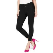 Hue Women's Smooth Denim Stretch Capris leggings, Black, M (8-10)