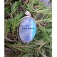 thumbnail image 4 of Solid 925 Sterling Silver Pendant For Women Men, Genuine Rainbow Moonstone Oval Gemstone Unique Handcrafted June Birthstone Pendant, 4 of 5