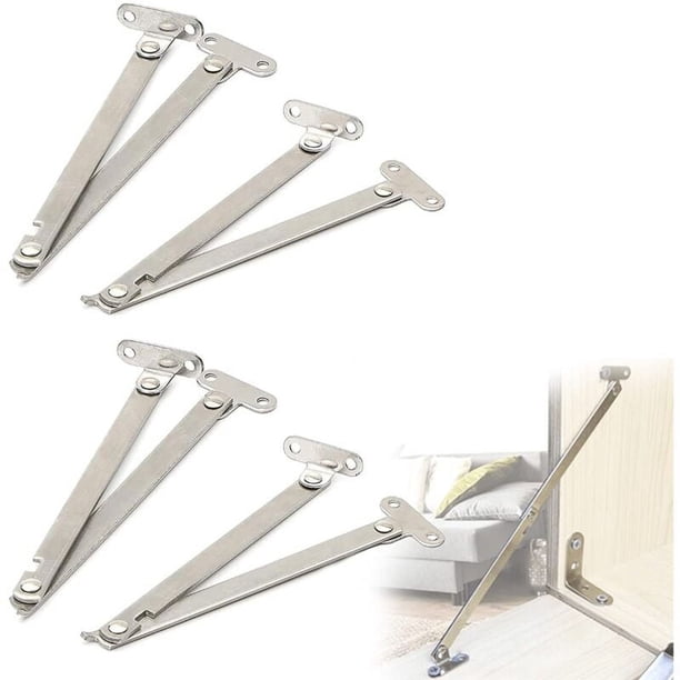 Bisagras de tapa para soporte de muebles, 4 piezas, bisagras con solapa, bisagras plegables para puerta de armario, para mesa plegable de pared, puerta de cocina, mesa de café, piano (plateado)