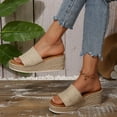thumbnail image 5 of Hopeusnice Wedges Shoes for Women Open Toe Breathable Soft Eva Materials Summer Shoes Women's Wedges Shoes Wedge Heel Non-Slip Trendy Roman Arch Support Shoes Khaki 43, 5 of 9