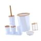 thumbnail image 5 of Juego de accesorios de baño, soporte para cepillo de dientes y taza, escobilla de baño, botella de jabón, juegos de baño, artículos de baño para blanco un, 5 of 9