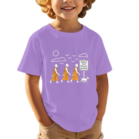 WERYOUNG Boy s T-Shirts Short Sleeve Crewneck Cartoon Print Kids Graphic T Shirts Everyday Wear Loose Fit Tee Shirts Outdoor Activities Soft Comfortable Children Top