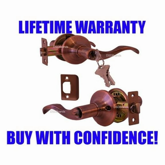 Constructor PRELUDE Entry Door Lever Handle Lock Set Antique Copper Finish