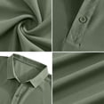 thumbnail image 5 of KLHDSF Men's Polo Shirts Short Sleeve Casual Summer Cotton Shirts for Men Performance Collared Golf Shirts Army Green L, 5 of 5