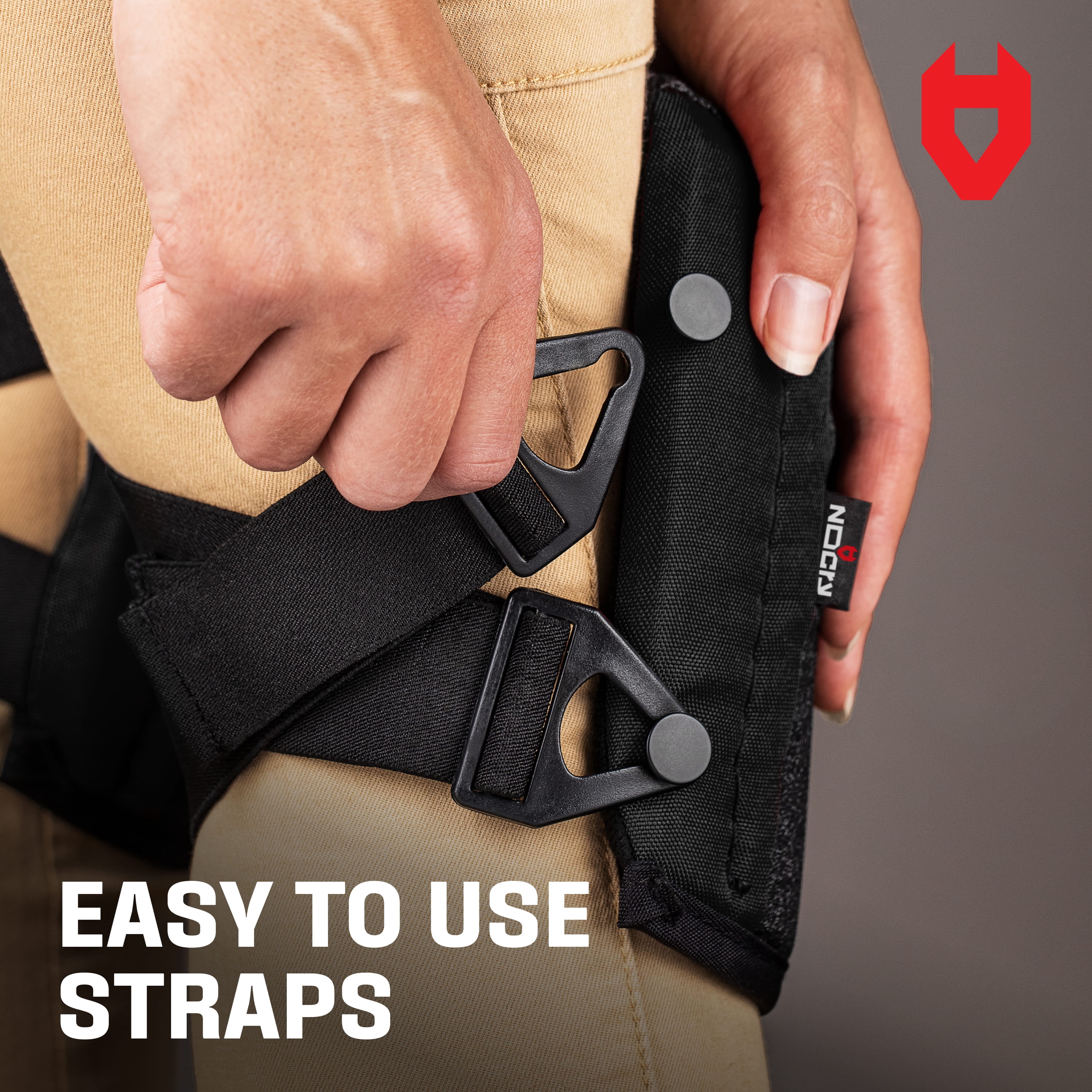 NoCry Non-Slip Work Knee Pads for Men and Women with Thick Soft Foam Padding, Strong, Adjustable Straps and Easy-to-Use Buckle Clips — Stay in Place While You Move — Perfect for Flooring or Gardening