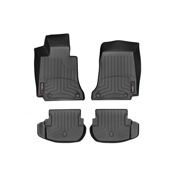WeatherTech Custom Fit FloorLiners compatible with Mercedes E-Class Cabriolet, AMG E 53 Coupe, E-Class, AMG E 53 Cabriolet, AMG E 53, E-Class Coupe - 1st & 2nd Row (2-pc. Rear Liner), Black
