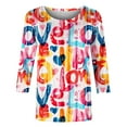 thumbnail image 5 of Spring Tops for Women Viikei Womens Tops Dressy Casual,Women's Fashion Tees Casual Crewneck 3/4 Sleeve Loose T Shirt Ladies Tops Blouses Shirts Multicolor XXXL, 5 of 5