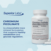 Superior Labs Chromium Picolinate - 100% Natural, 500mcg, 120 Vegetable Capsules