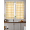 thumbnail image 2 of Yellow Orange Gingham Tier Curtains 45 Inch Length,Sheer Curtains for Bedroom Living Room Farmhouse Buffalo Plaid Checkered Short Kitchen Curtains Drapes for Small Half Window 27.5"x45" 2 Panels, 2 of 7