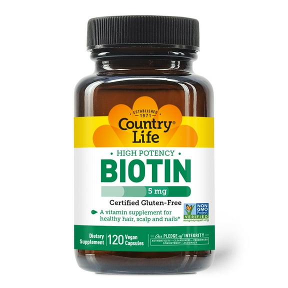 High Potancy Biotin 5 mg by Country Life - 120 Capsules