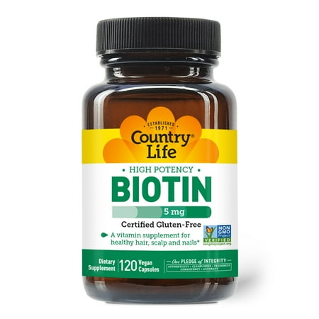 High Potancy Biotin 5 mg by Country Life - 120 Capsules