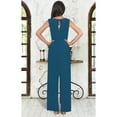 thumbnail image 5 of KOH KOH One Piece Sleeveless Cocktail Party Wide Leg Cute Casual Long Pant Suit Romper Playsuit Jumpsuit For Women Blue Teal X-Large US 14-16 NT147, 5 of 6
