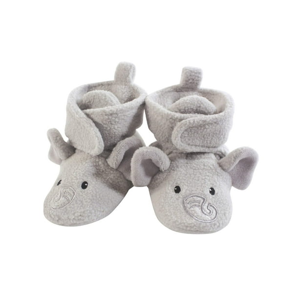 Hudson Baby Cozy Fleece Booties with Non Skid Bottom (Baby Boys or Baby Girls Unisex