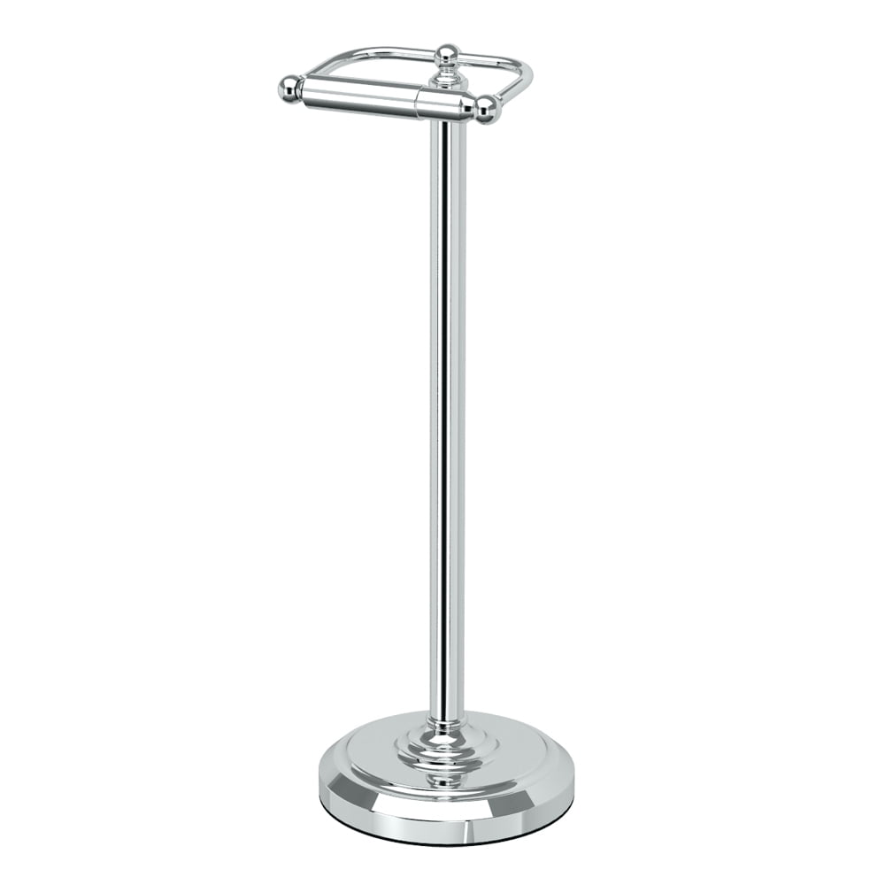 Freestanding 22"H Pedestal Toilet Paper Holder, Chrome