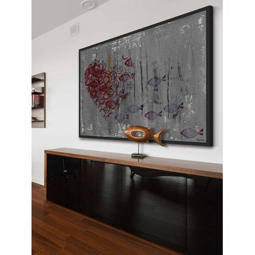 "Fish Heart" Floater Framed Painting Print on Canvas