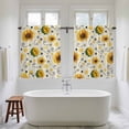 thumbnail image 4 of Vintage Sunflower Kitchen Curtains 54 Inch Length, Summer Botanical Farmhouse Floral Tiers Curtains for Bathroom Bedroom Cafe, Light Filtering Small Window Treatment Short Drapes 2 Panels 42"Wx54"L, 4 of 8
