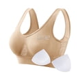 thumbnail image 2 of THDHVS Sports Bras for Women,Wireless Bra,Yoga Sports Bra with Removable Pads Thin Lightweight for Low Impact Beige, 2 of 5