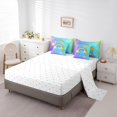 thumbnail image 5 of jejeloiu 3D Cartoon Rainbow 7-Piece Twin Bedding Sets,Gold Stars Bedding Comforter Set,Colorful Ombre Sheet Sets For Girls,Luxury Bedroom Decor Reversible, 5 of 8