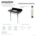 thumbnail image 4 of Kingston Brass KVPK36227K387 Imperial 36" Black Granite Console Sink with Stainless Steel Legs (8-Inch, 3-Hole), Black Granite/Brushed Brass, 4 of 4