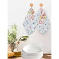 thumbnail image 2 of Easter Kitchen Dish Towels for Drying Dishes Set of 2, Spring Rabbits Ears Feet Floral Blue Lattice Waffle Weave Microfiber Hand Tea Bathroom Towels Quick Dry & Absorbent Towel 12x12, 2 of 7