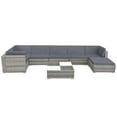 thumbnail image 2 of vidaXL 8 Piece Garden Lounge Set with Cushions Poly Rattan Grey, 2 of 3