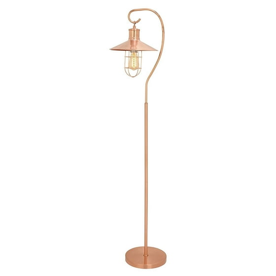Benzara Modish Metal Copper Floor Lamp With Bulb Com