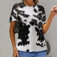 thumbnail image 6 of Cow Print Rug Women's Short Sleeve Tops Casual Blouses T Shirt, 6 of 6