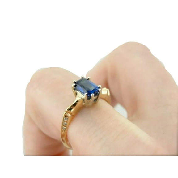 Natural Blue Sapphire Ring, Blue Sapphire Gemstone Ring, September Birthstone, Zircon Ring Women Ring, Gold Micron, 925 Sterling Silver, Christmas Ring, Dainty Minimal Stacking jewelry, Birthday Ring