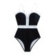 thumbnail image 2 of Trajes de baño de una pieza para mujer Traje de baño de moda para mujer Bloque de color Sin mangas Tirantes finos Sin espalda Traje de baño para mujer, 2 of 6