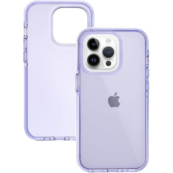 Compatible with iPhone Case,Crystal Clear [Not Yellowing][ Drop Protection] Camera Lens Protection Soft Shockproof Cover Phone Case (Purple,iPhone 15 Pro)