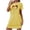 Yellow, variant on WREESH Nightgowns for Women Sleep Shirts Plus Size Short Sleeves Print Night Shirts Soft Sleepwear Black