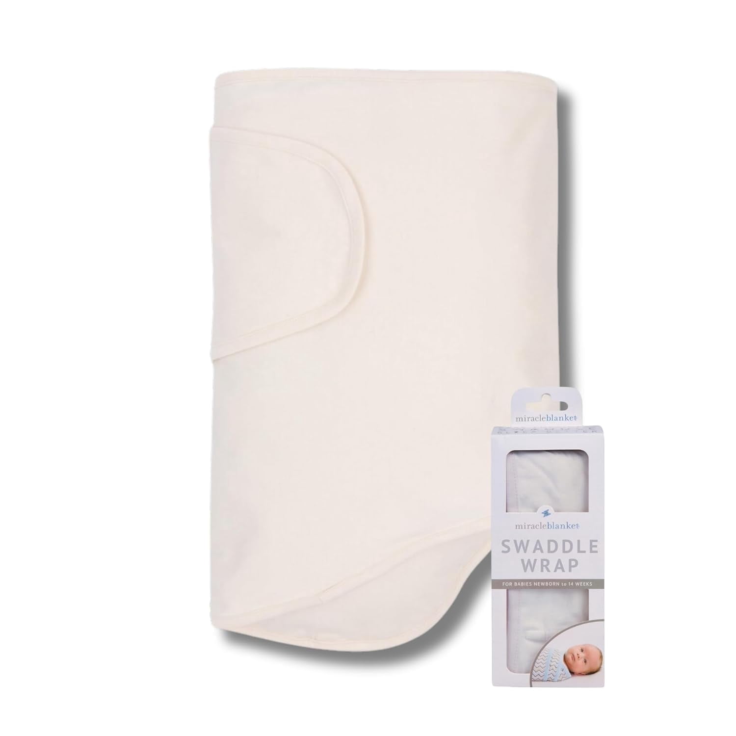 Miracle Blanket Swaddle Wrap - Boy, Girl, or Neutral Receiving Baby Blanket - Soft, Wearable Sleep Sack Essential for Newborns and Infants (Natural Beige)