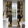 thumbnail image 4 of Happy Birthday Sheer Curtains 84 Inch Length 2 Panels Set for Living Room/Bedroom, Gifts Golden Black Balloons Goblet Glitter Ribbons Kitchen Curtains Grommet Curtains Window Treatments 42"x84"x2, 4 of 7