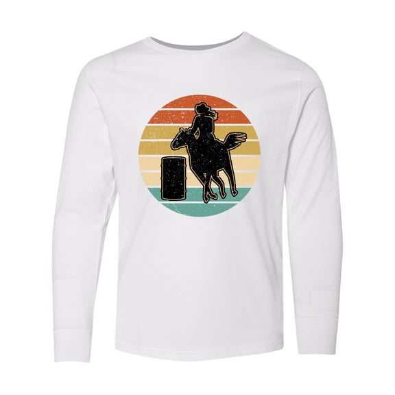 Inktastic Rodeo Barrel Racing Cowgirl Long Sleeve Youth T-Shirt