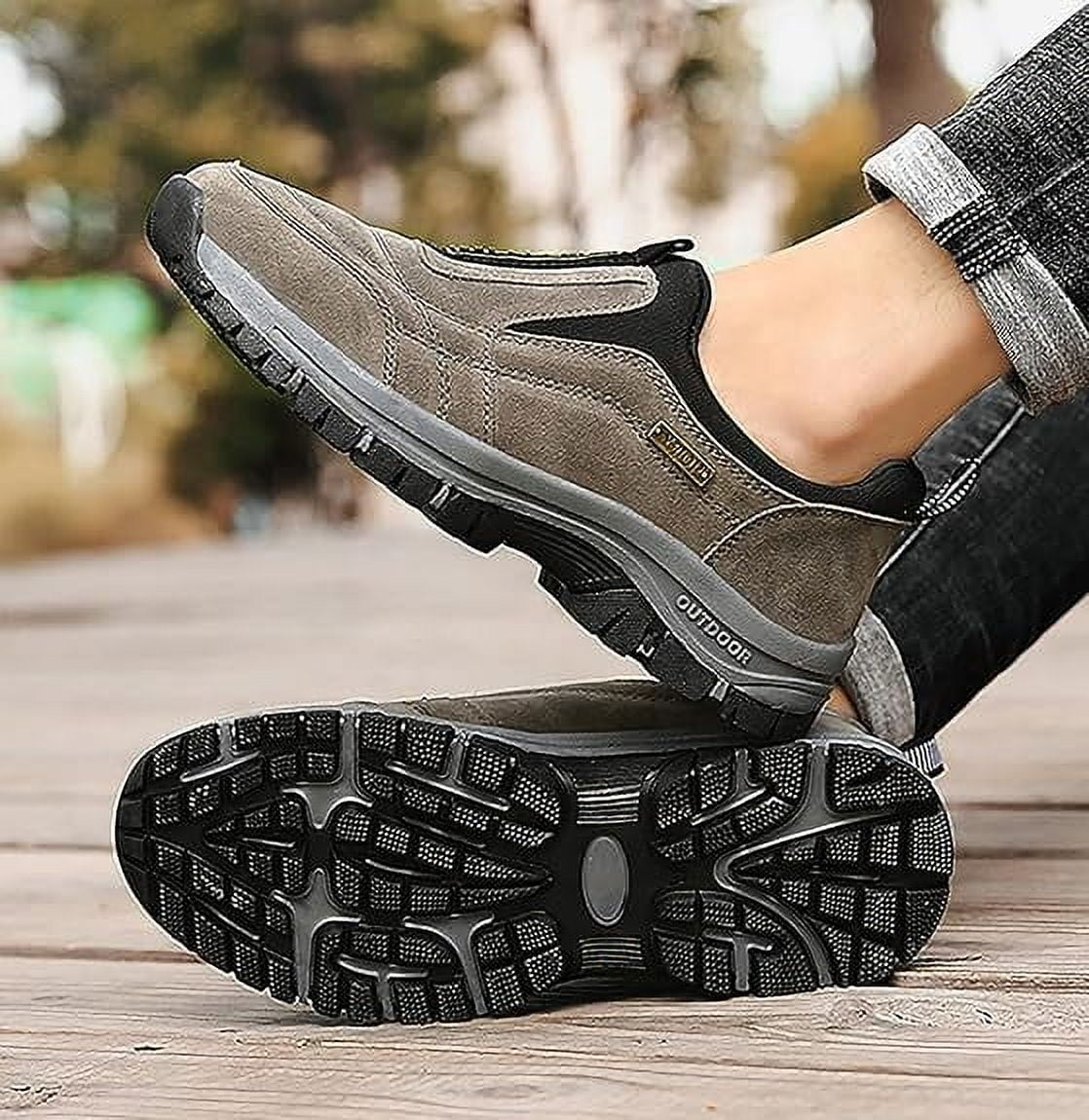 Teresad Shoes Men Comfortable Waterproof Orthopedic Walking Hiking Shoes