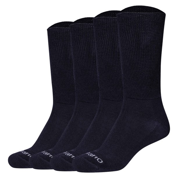Calcetines Camano unisex, paquete de 4 - Calcetines orgánicos para diabéticos, calcetines para diabéticos, lisos Azul oscuro 39-42
