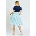 thumbnail image 6 of Contrast Short Sleeve Ditsy Floral Sash Midi Dress, 6 of 14