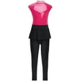 thumbnail image 3 of iiniim Kids Girls Dance Unitards Sleeveless Cutout Mock Neck Rhinestones Sequins Jumpsuit Acrobatics Costume Hot Pink 10, 3 of 7