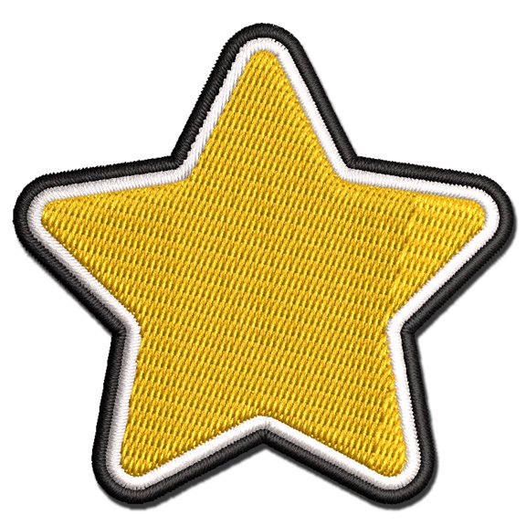 Star Curved Points Applique Multi-Color Embroidered Iron-On Patch - 2.5 Inch Small