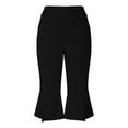thumbnail image 6 of Ahdbta Women's Bootcut Yoga Capri Pants Stretch Causal Athletic Flare Capri Slacks Pull On Ruffle Dance Leggings with Pockets, 6 of 9