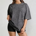 thumbnail image 3 of Womens Summer Tops Short Sleeve Crewneck Loose Fit T Shirts for Women Oversized Casual Basic Tee Street Fashion, 3 of 5