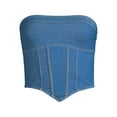 thumbnail image 6 of No Boundaries Juniors Strapless Denim Bustier, 6 of 6