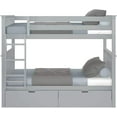 thumbnail image 4 of BEDSMART Lits Superposés Simple sur Simple en Bois Massif avec Rangement / Gris, 4 of 7