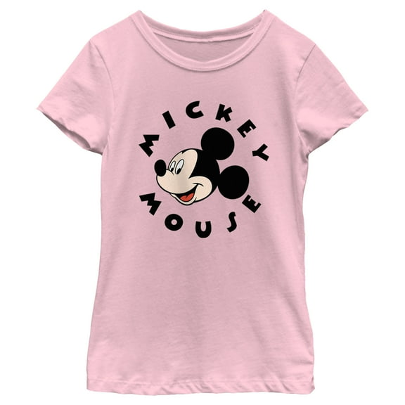 Girl's Mickey & Friends Encircled Mice Graphic Tee Light Pink X Small
