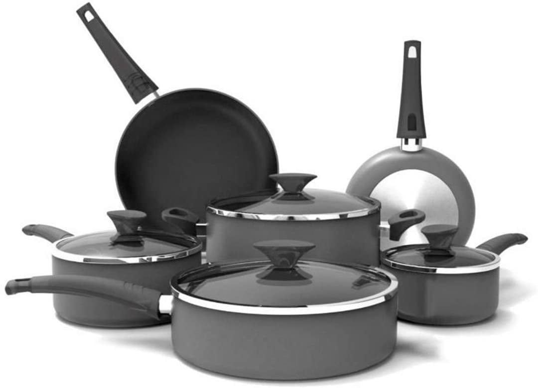 CRUX GRAY Nonstick Cookware Set 10PC