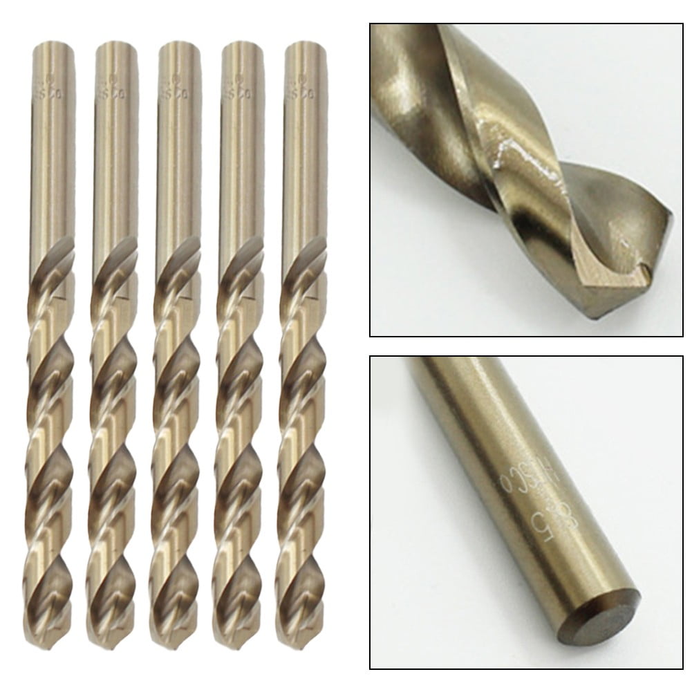 Leke 5PCS M35 Cobalt Metric Drill Bits for Hardened Stainless Steel / Metal - Set