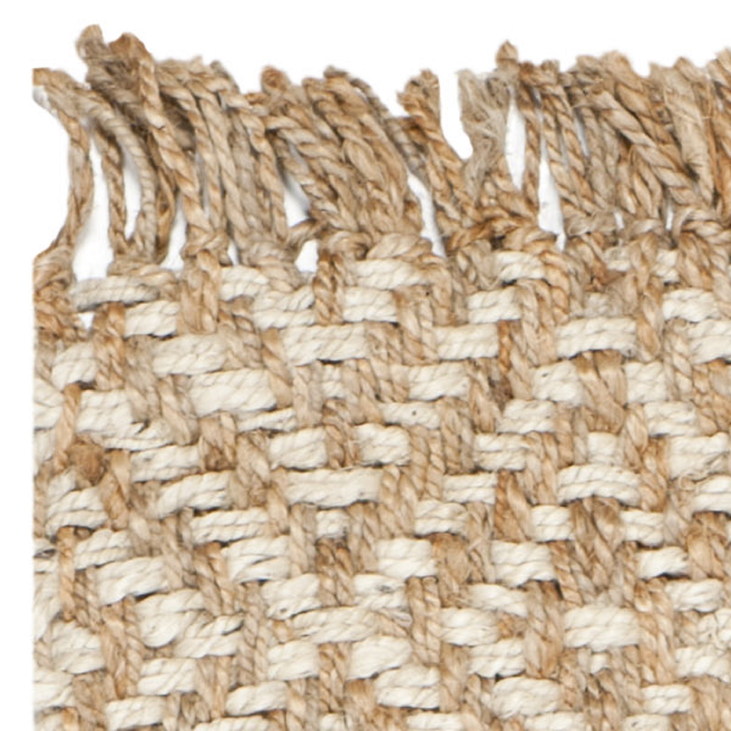 SAFAVIEH Natural Fiber Roland Braided Jute Runner Rug, Natural/Ivory, 2'6" x 6'