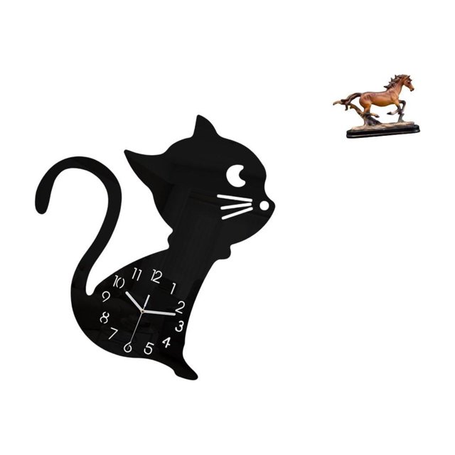 Reloj de pared,Reloj de pared con diseño de gato para guardería,sala de juegos y interior,Figura de caballo,Escultura de caballo en miniatura coleccionable,Estatua de animal de adorno de