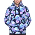 thumbnail image 3 of Zufioo flower Skull star Design Fleece Comfortable Hoodie for Mens,Sweatshirt for Men,Pullover Hooded Sweatshirt for Men -Large, 3 of 5