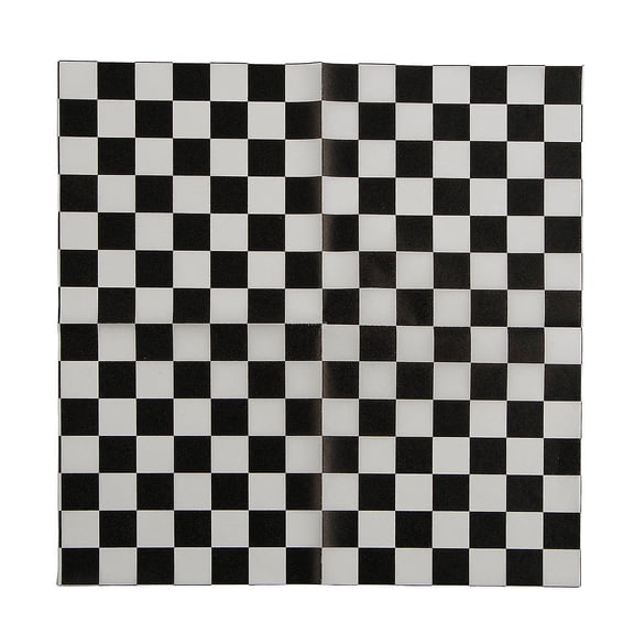12" x 12" Black & White Checkered Food Basket Liners - 12 Pieces